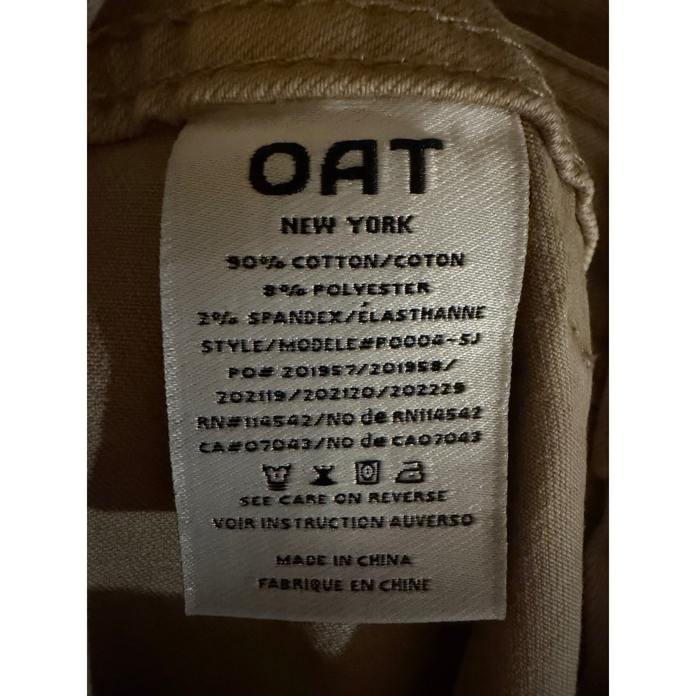 OAT New York Womens High Rise Wide Leg Raw Hem Pants Tan Khaki Size 12/31 - Picture 9 of 10